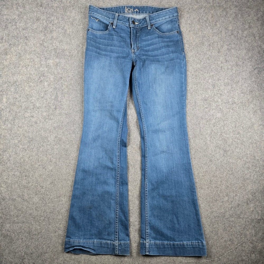 Kimes Ranch Lola Jeans Womens 4/30 Blue Flare Leg Mid Rise Western Denim Cowgirl
